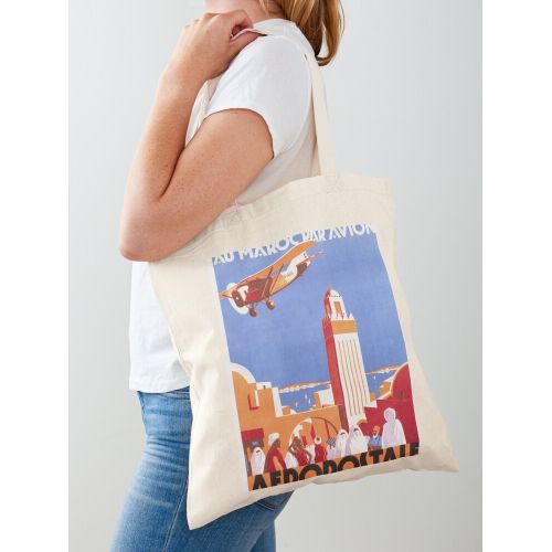 product_image_name-Generic-حقيبة يد قطن كلاسيكية من شركة Vintage Morocco Airlines Travel Aeropostale-4