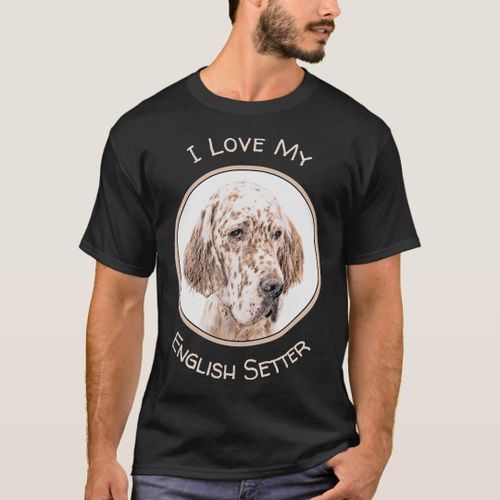 product_image_name-Generic-English Setter Orange Belton Painting Dog Art T-Shirt unique design - t shirt tres bon qualite-1