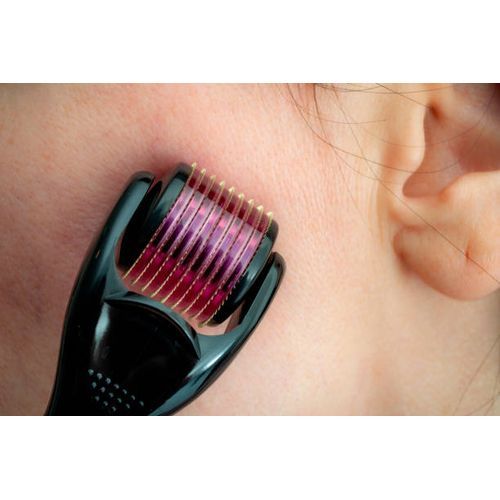 Derma Roller Rouleau pour la peau la barbe,Micro-aiguille,soin pour la  repousse des cheveux à prix pas cher