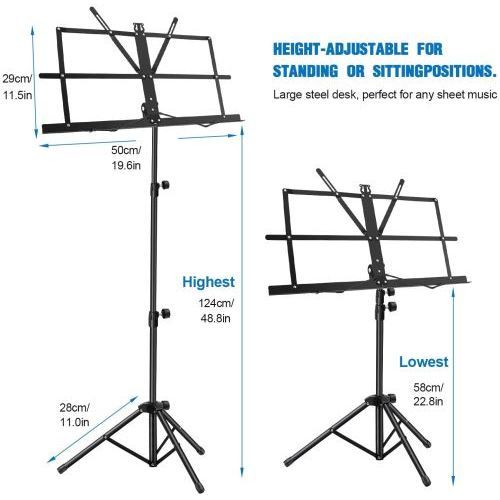 product_image_name-Generic-Music Stand, Pupitre pour Partitions et Support d'orchestre Portable, Pliable & Hauteur ajustable + Sac Transport Gratuit-6