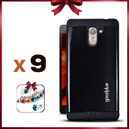 Pack : 9 Coque Infinix Hot 4 &amp; Hot 4 pro Black + Bouchon Anti Poussiére, Hot 4 &amp; Hot 4 pro, Coque Téléphone  - Black