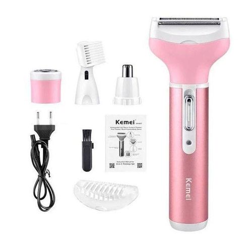 product_image_name-Kemei-4 en 1 Rasoir Electrique Femme Rechargeable par USB, Épilateur Électrique Femme Sans fil pour épilation du Vsage et du Corps, tondeuse à sourcils, aisselles, bikini et jambes-3