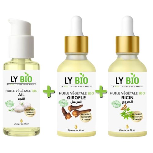product_image_name-LY BIO-PACK HUILE AIL 50ML - POMPE + HUILE GIROFLE 50ML - PIPETTE + HUILE RICIN 50ml - PIPETTE-1