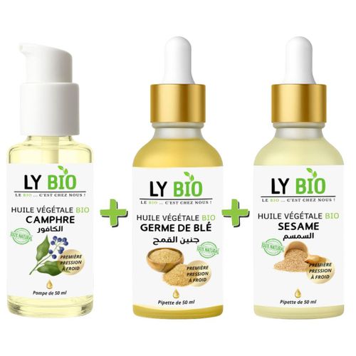 product_image_name-LY BIO-PACK HUILE CAMPHREE 50ML - POMPE + HUILE GERME DE BLE 50ML - PIPETTE + HUILE SESAME 50ml - PIPETTE-1