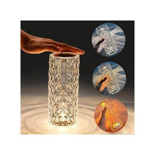 product_image_name-Generic-Touching Control Rose Crystal Lamp Bedside Table Bedroom Decoration 3/16 Colors LED Rechargeable Diamond Atmosphere Night Light-3