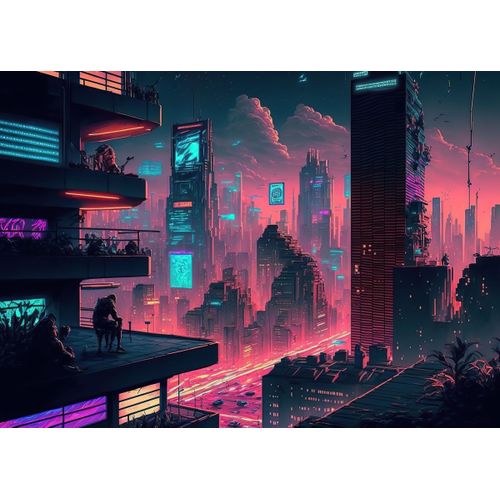 product_image_name-Generic-Cyberpunk city   Style 2 Poster Chambre Haute Qualité-1
