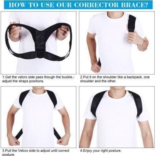 product_image_name-Generic-Ceinture Dos Épaule Réglable Adulte Corset Retour Posture Correcteur Dos Épaule Ceinture de Soutien-3