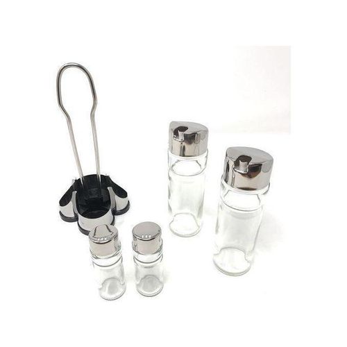 product_image_name-Generic-Set de 2 Huiliers 176ml + 2 boites à épice sel et poivre 43ml + Support INOX-3