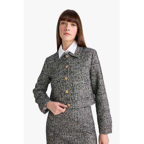 product_image_name-Defacto-فيست بليزر كروب بياقة مستديرة تويد-4