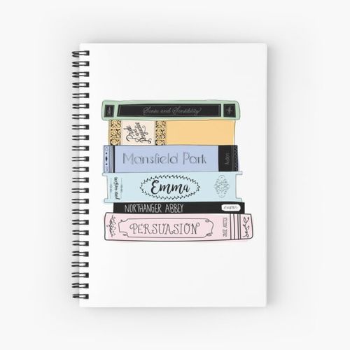 product_image_name-Generic-Jane Austen Book Stack - Colour  Spiral Notebook Bloc note-1