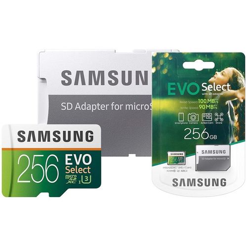 SAMSUNG EVO Select Carte mémoire micro SD + adaptateur, 128 Go