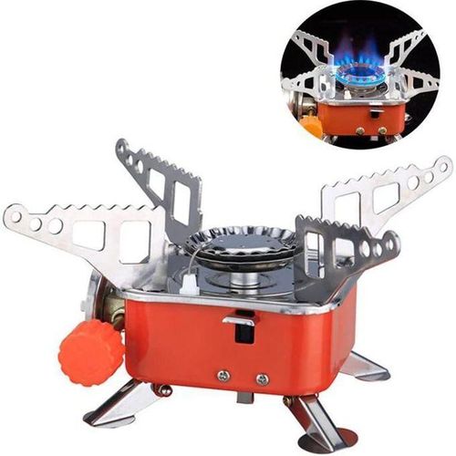 Réchaud Camping 7200W WADEO – 3 Buses Laiton, Coupe-vent, Allumage Piézo, Adaptable Butane/isobutane