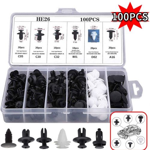 Generic 100 Pièces Clips De Retenue De Pare-chocs retenue Rivet