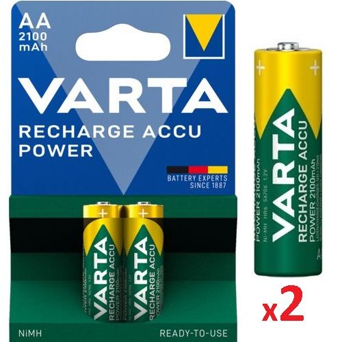 VARTA 2 Piles Rechargeables AA Nimh Capacité 2100 mAh // Batteries Blister  2 unités à prix pas cher