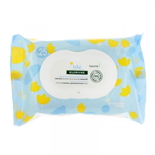 Klorane Bebe KLORANE BÉBÉ Lingettes nettoyantes douces pour bébé - Original  - x25 à prix pas cher