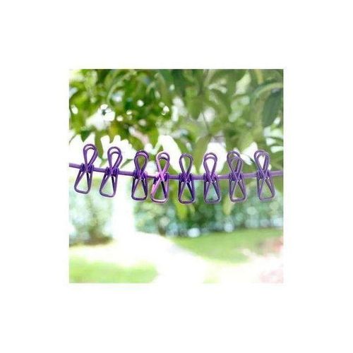 product_image_name-Generic-Crochet de corde à linge portable avec 12 pinces, idéal pour sécher vos vêtements à l'extérieur lors de vos voyages.-4