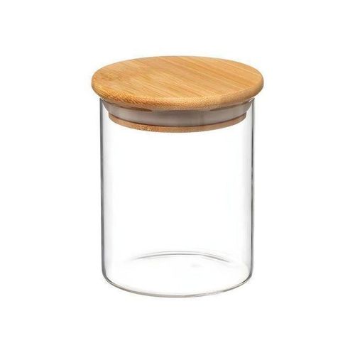 product_image_name-Generic-Bocal en verre avec couvercle hermétique en bambou pour épices-1