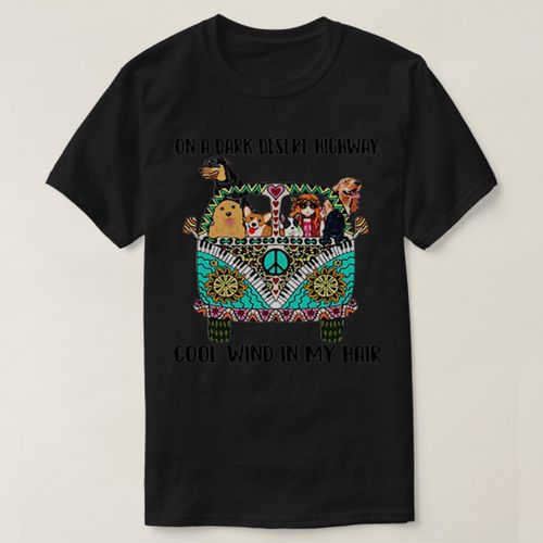 On a dark desert shop highway t shirt dogs