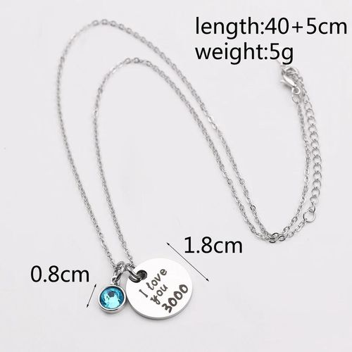 product_image_name-Generic-Collier I Love You 3000 Fois En Acier Inoxydable Cadeau Pour Les Couples/Meilleurs Amis-2