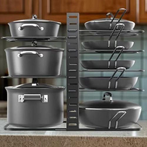 product_image_name-Generic-Rangement casseroles et poêles réglable, support couvercles amélioré, organiseur cuisine multifonction pour poêles, plats et planches à découper-1