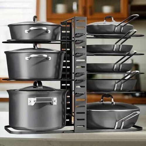 product_image_name-Generic-Rangement casseroles et poêles réglable, support couvercles amélioré, organiseur cuisine multifonction pour poêles, plats et planches à découper-6