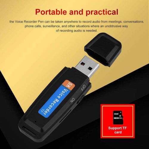 Mini enregistreur vocal dictaphone, micro audio numérique, clé usb