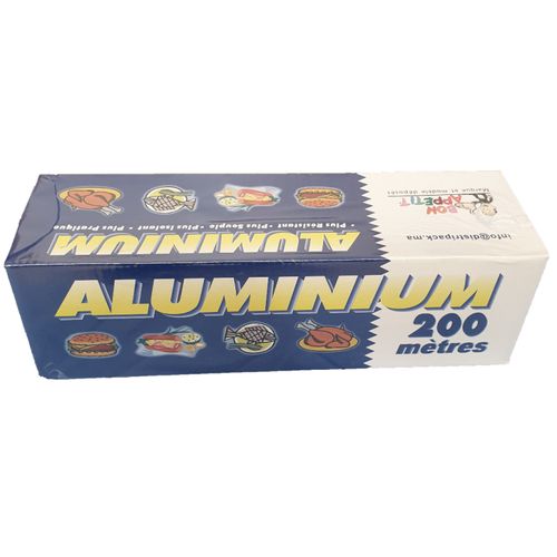 3 Bobines de papier aluminium alimentaire 200 mm x 200 mètres