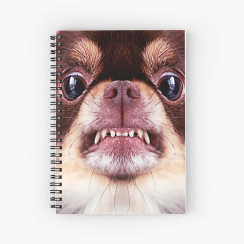 product_image_name-Generic-Chihuahua aggressive dog snarling and looking angry Animals Gifts Safe Face protection covering Men Women Spiral Notebook Bloc note-1