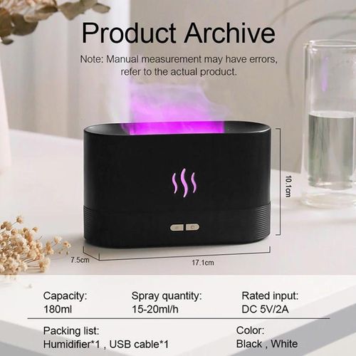product_image_name-Generic-Humidificateur portatif de flamme de feu d'air h2o de salle de couleur de changement de Led Usb de brume fraîche humidificateur de diffuseur d'huile essentielle d'arome-5