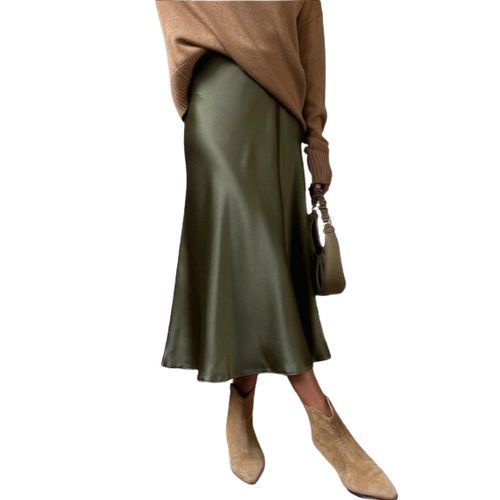 Jupe satin vert deals