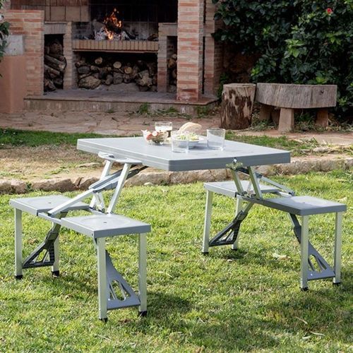 Generic Table Pliante Avec 4 Chaises Pliable Pour Pique Pique Camping Table  Pliante à prix pas cher