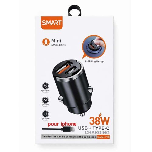 product_image_name-Generic-Chargeur de voiture allume-cigare, usb-c vers lightning-3