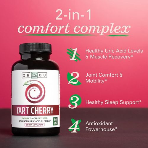product_image_name-Zhou Nutrition-Tart Cherry Extract Plus  Celery Seed,Advanced Uric Acid Cleanse for Joint Comfort, Healthy Sleep -3