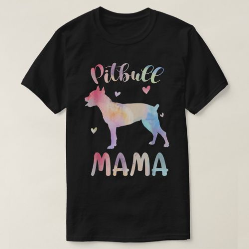 product_image_name-Generic-Pitbull Mama Colorful Pitbull Pittie Dog Mom Gifts T-Shirt unique design - t shirt tres bon qualite-2
