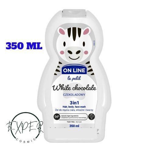 product_image_name-On Line-جل منظف 3 في 1 للأطفال – للوجه والجسم والشعر – شوكولاتة بيضاء – 350 مل-2