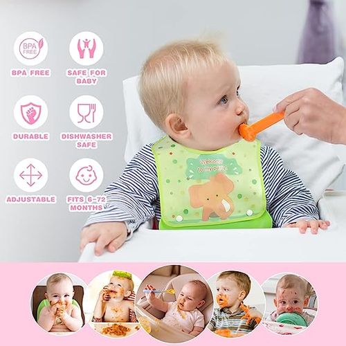 Generic Bavoir Bébé Silicone Étanche Repas avec poche à prix pas