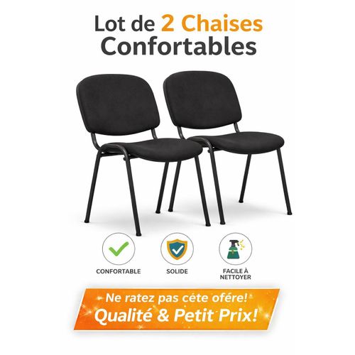 product_image_name-Generic-Pack de 2 Chaises Confortables – Design Moderne – NOIR-1