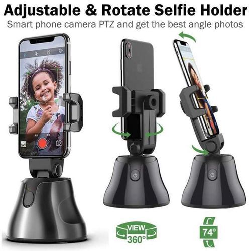 Support selfie - Trépied rotatif motorisé automatique intelligent pour téléphone  portable + webcam 2MP