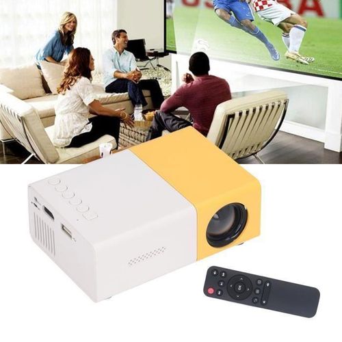 Generic YG300 Mini Vidéo Projecteur Portable YG300 LED Audio HDMI USB, Mini Projecteur 1080P Full HD Prise en Charge HDMI-Compatible USB AV TF Portable Home Media Player EU Plug. à prix pas