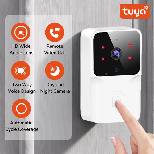 Caméra de sonnette intelligente Tuya, WiFi, sans fil, sonnette de
