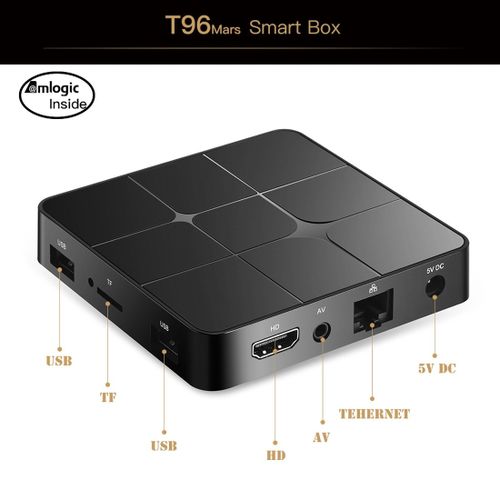 T96 مارس صندوق التلفزيون الذكي amlogic S905W رباعية النواة 2 جيجابايت رام 16 جيجابايت rom 7.1 بلوتوث wifi h.265 3d 4