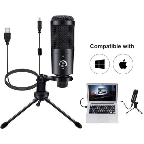 Generic Microphone professionnel à condensateur USB, pour  ordinateur,téléphone portable à prix pas cher
