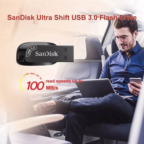 Sandisk Ultra Shift Clé USB 32GB USB 3.0 100 mo/s,Ultra rapide à