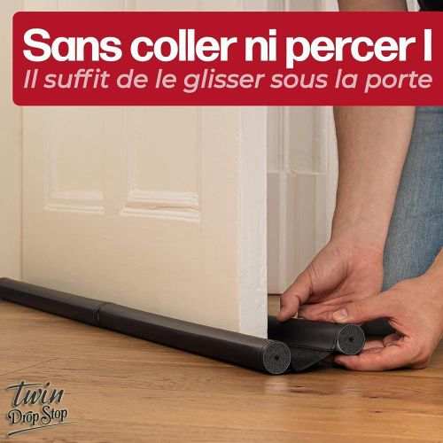 product_image_name-Drop Stop-قطعتان - حاجز تيار هوائي كبير تحت الباب لأسفل الباب 96 سم، أسود-4