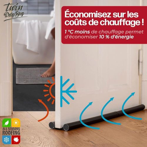 product_image_name-Drop Stop-قطعتان - حاجز تيار هوائي كبير تحت الباب لأسفل الباب 96 سم، أسود-5