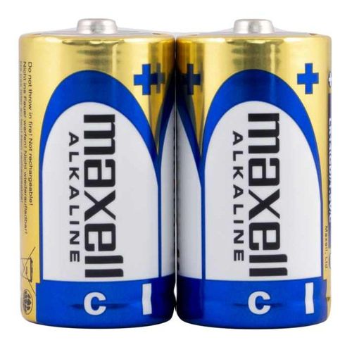 Maxell 2 Batteries Alkaline LR14 1.5v, Alcaline Size C, Blister de