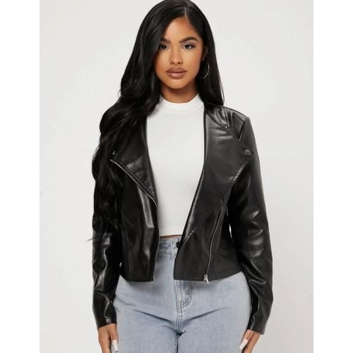 Generic Veste style Motard De Course Zip En Avant En Faux Cuir a prix pas cher Jumia Maroc