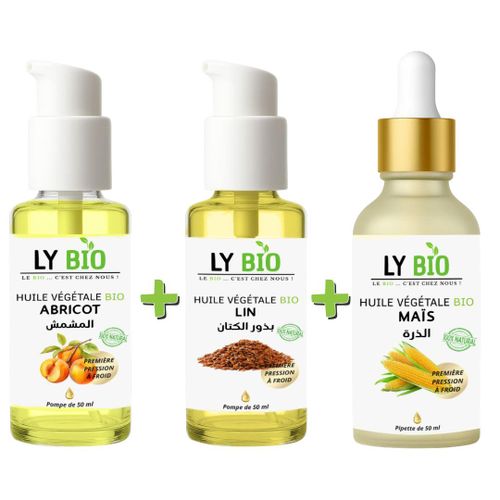 product_image_name-LY BIO-PACK HUILE ABRICOT 50ML - POMPE + HUILE LIN 50ML - POMPE + HUILE MAIS 50ML - PIPETTE-1