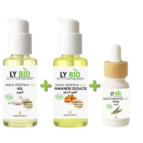 product_image_name-LY BIO-PACK HUILE AIL 50ML - POMPE + HUILE AMANDE DOUCE 50ml - POMPE + HUILE ESSENTIEL THYM 10ML-1