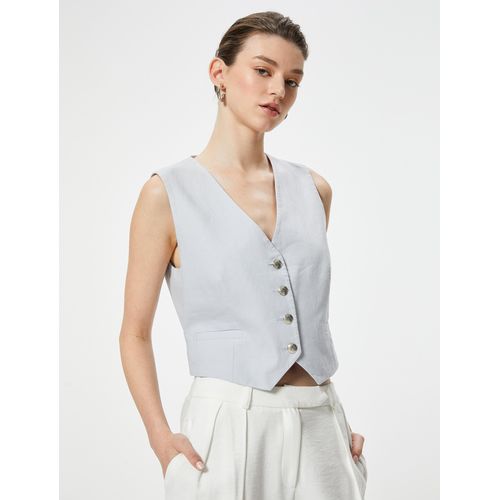 product_image_name-Koton-Gilet Pour Femme - Gris-1